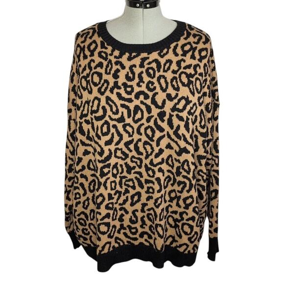 Jason Wu leopard print cotton/acrylic sweater, size 2X - Picture 1 of 8